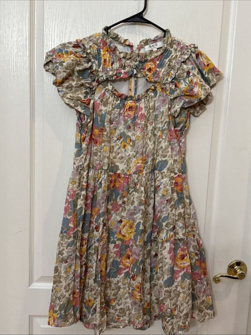 Sea New York Ines Floral Ruffle Mini Dress Size 6